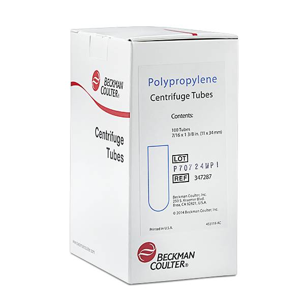 347287_1 mL Open-Top Thickwall Polypropylene Tube, 11 x 34mm - 100Pk