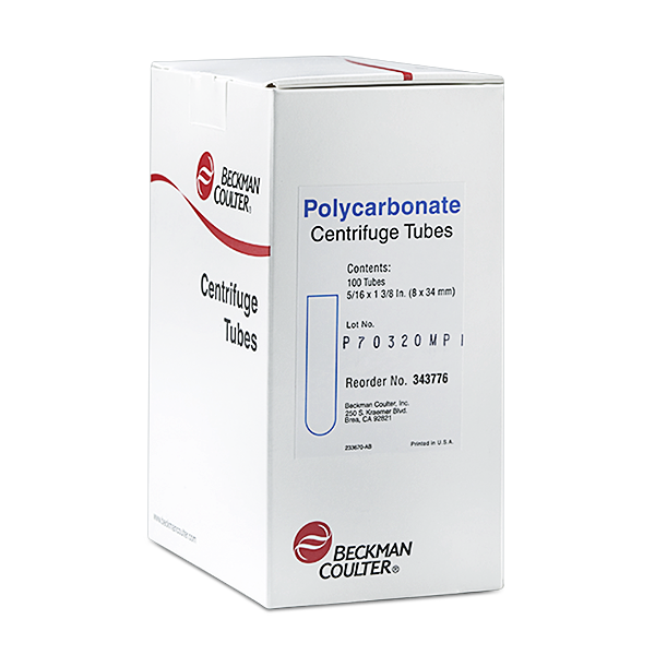 343776_0.5 mL Open-Top Thickwall Polycarbonate Tube, 34 x 8mm - 100Pk